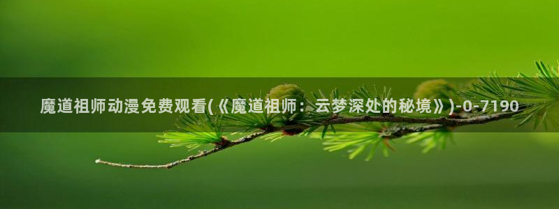 在线看动漫：魔道祖师动漫免费观看(《魔道祖师：云梦深处的秘境》)